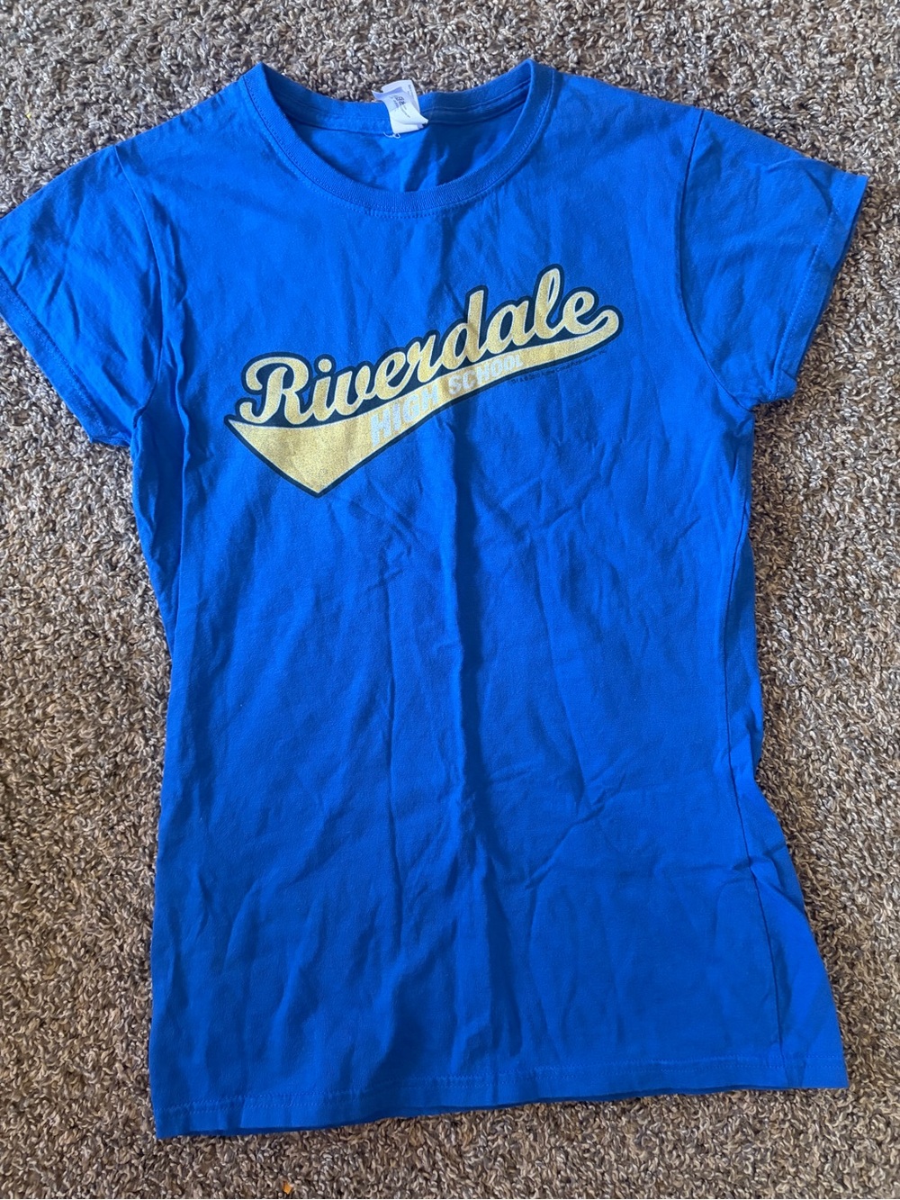 Gildan Royal Blue Riverdale Graphic Tee with Gold Print